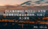 【91大事件解码】风口之上：从互联网浪潮看全球商业变革趋势，91毁了多少家庭