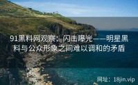 91黑料网观察：闪击曝光——明星黑料与公众形象之间难以调和的矛盾