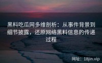 黑料吃瓜网多维剖析：从事件背景到细节披露，还原网络黑料信息的传递过程
