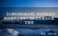 【51黑料网权威全程】用全网信息还原网络热点事件中黑料层层叠加的真实图景